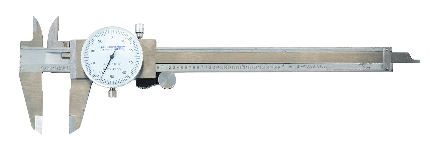 Frankford Arsenal Stainless Steel Dial Caliper with Case for Reloading,silver Dial Calipers