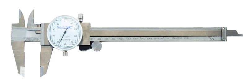 Frankford Arsenal Stainless Steel Dial Caliper with Case for Reloading,silver Dial Calipers