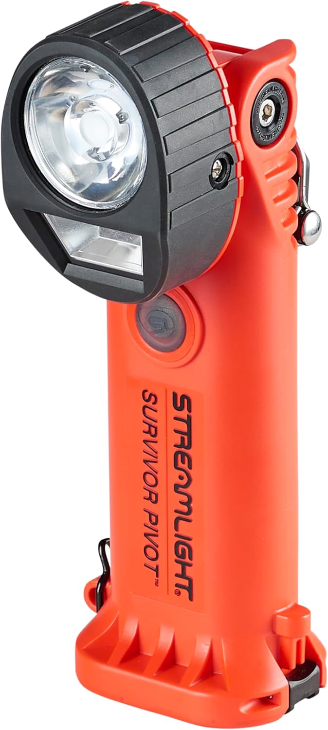 Streamlight 91802 Survivor Pivot 325-Lumen Right Angle Articulating Dual Beam Rechargeable Flashlight with 120V/100V AC/12V