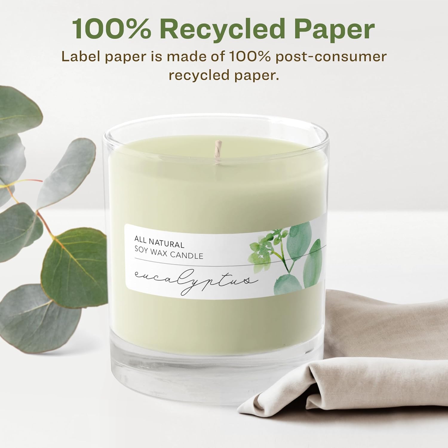 Avery EcoFriendly Matte White Recycled Rectangle Labels, 1" x 7", Print-to-The-Edge, Matte White Labels, Permanent Adhesive, Laser/Inkjet Printable, 80 Total 80 labels