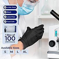 1st Choice Professional Powder-Free Exam-Grade Black Nitrile Gloves