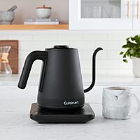Cuisinart GK-1 Digital Goose Neck Kettle, Precision Gooseneck Spout Designed for Precise Pour Control that Holds 1-Liter, 1200-Watt Allows for Quick Heat Up, Stainless Steel,Black Black Goose Neck