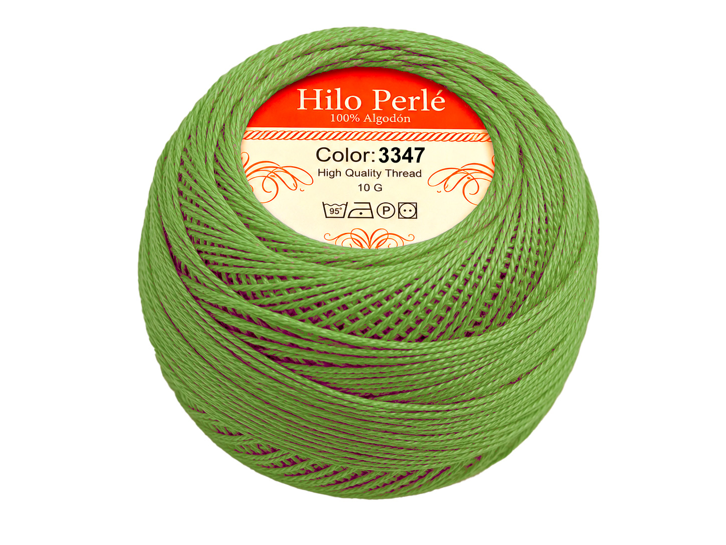Hilo perlé para bordar #8 100% algodón Color Verde oliva Oscuro - 3347 - 10 gramos por ovillo (Caja por 10 Ovillos)