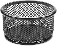Lorell Mesh Paper Clip Holder, 2.1" x 3.8", Black