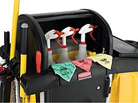 Rubbermaid Commercial High Security Housekeeping Janitorial Cart with Wheels, Yellow Vinyl Bag