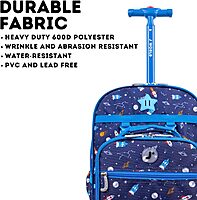 J World New York Unisex Kid's Duo Rolling Backpack with Lunch Box Set, Spaceship, One Size One Size Spaceship