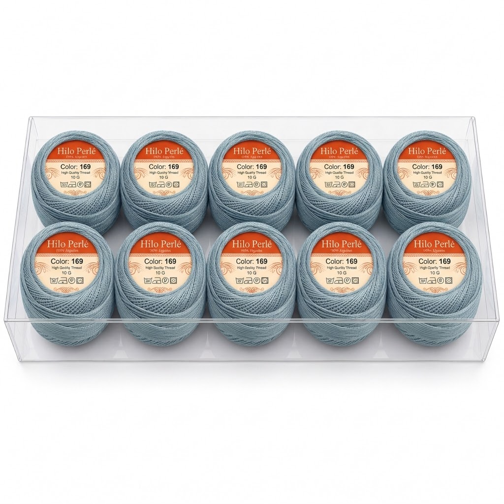 Hilo perlé para bordar #8 100% algodón Color Gris Medio - 169 - 10 gramos por ovillo (Caja por 10 Ovillos) Hilo perlé para bordar #8 100% algodón Color Gris Medio - 169 - 10 gramos por ovillo (Caja por 10 Ovillos)