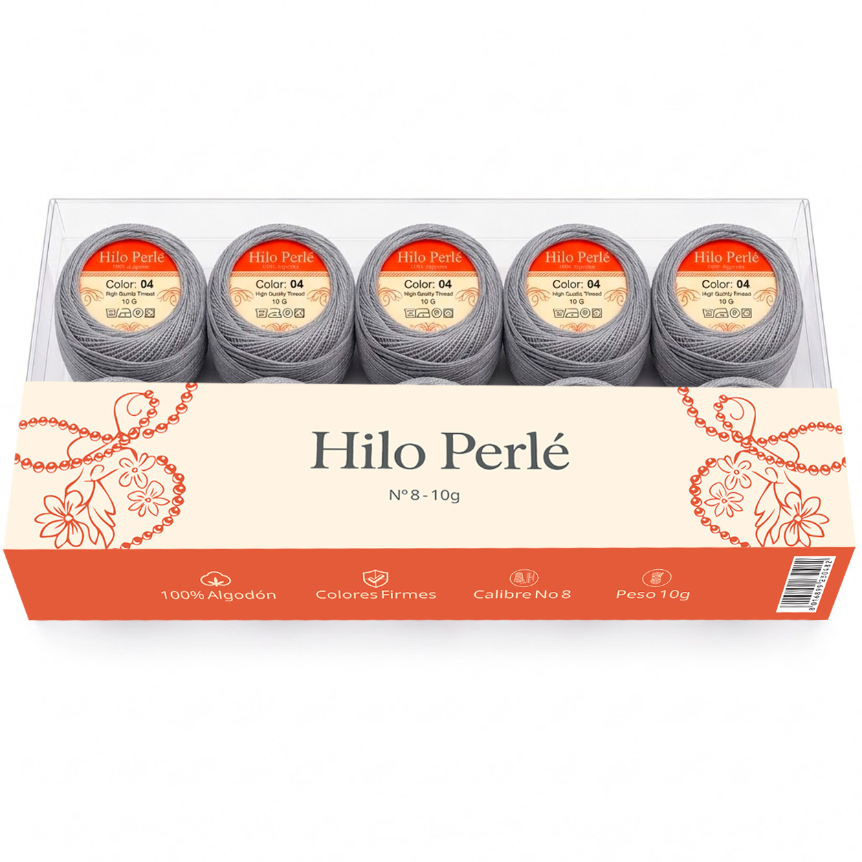 Hilo perlé para bordar #8 100% algodón Color Gris Oscuro - 04 - 10 gramos por ovillo (Caja por 10 Ovillos) Hilo perlé para bordar #8 100% algodón Color Gris Oscuro - 04 - 10 gramos por ovillo (Caja por 10 Ovillos)