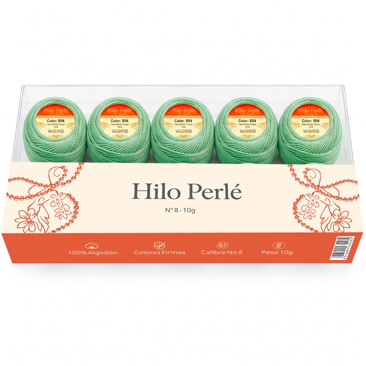 Hilo perlé para bordar #8 100% algodón Color Verde Menta - 954 - 10 gramos por ovillo Hilo perlé para bordar #8 100% algodón Color Verde Menta - 954 - 10 gramos por ovillo