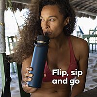 HYDRO FLASK Wide Mouth Flex Straw Cap Bottle - Insulated Stainless Steel