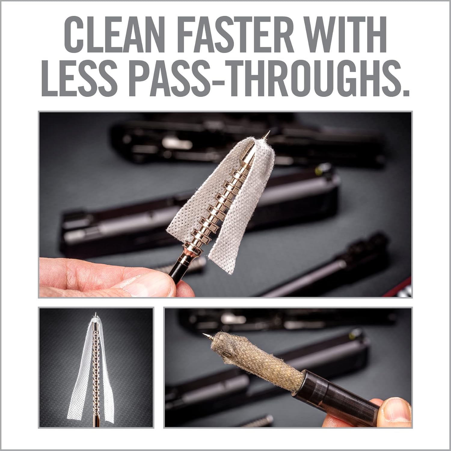 Real Avid Bore-Max Speed Jags & Patches Multi-Cal Pack - Set of 10 Jags for .22-.243Cal 6mm .260Cal 6.5mm. 270Cal. 284 7mm