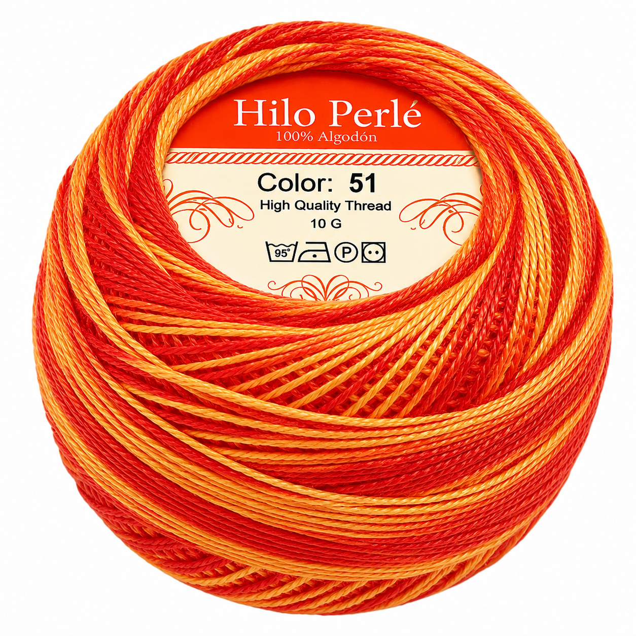 Hilo perlé para bordar #8 100% algodón Color Matizado Naranja Quemado - 51 - 10 gramos por ovillo (Caja por 10 Ovillos) Hilo perlé para bordar #8 100% algodón Color Matizado Naranja Quemado - 51 - 10 gramos por ovillo (Caja por 10 Ovillos)