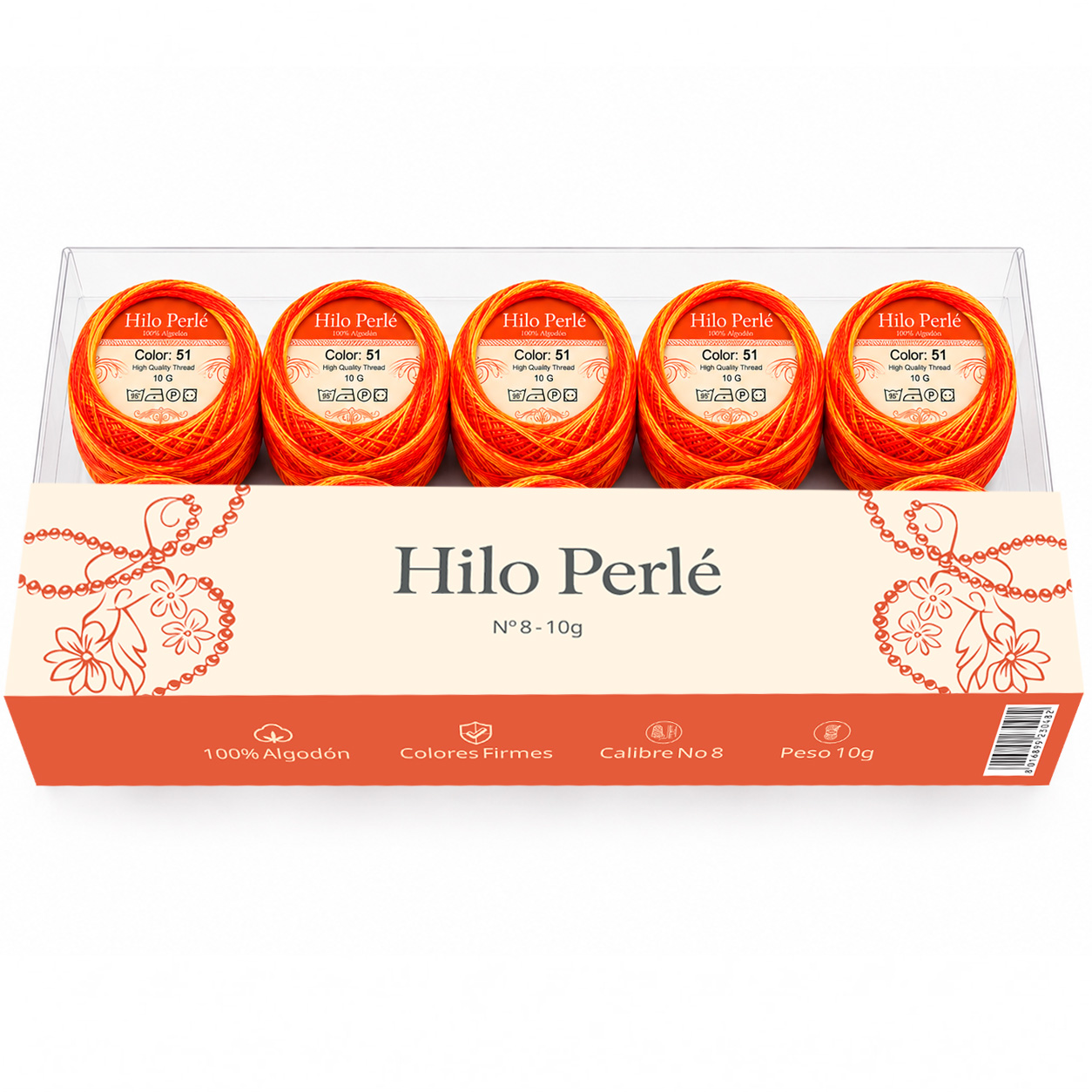 Hilo perlé para bordar #8 100% algodón Color Matizado Naranja Quemado - 51 - 10 gramos por ovillo (Caja por 10 Ovillos) Hilo perlé para bordar #8 100% algodón Color Matizado Naranja Quemado - 51 - 10 gramos por ovillo (Caja por 10 Ovillos)