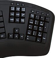WKB-1500GB - Wireless Ergonomic Desktop Keyboard and Laser Mouse with Split Keys Design and Palm Rest for Comfort