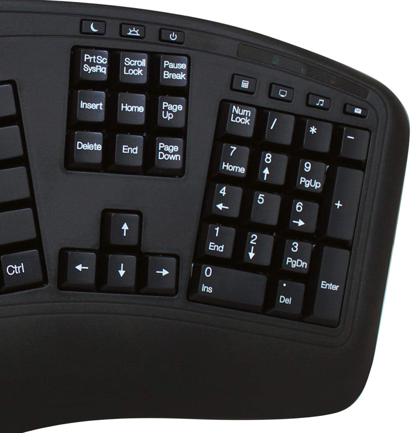 WKB-1500GB - Wireless Ergonomic Desktop Keyboard and Laser Mouse with Split Keys Design and Palm Rest for Comfort