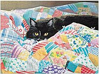 LANG Grandma's Quilt Cat 500 Piece Jigsaw Puzzle