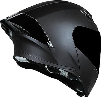 STEELBIRD SBA-20 ISS MATT BLACK C/V 600 MM WITH EXTRA SMOKE VISOR, BLACK SPOILER