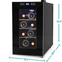 BLACK+DECKER Thermoelectric Wine Fridge with Triple-Pane Clear Glass Door