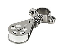 Schaefer 3 Series Stanchion Furling Lead Block with Spring, Stainless Cage, Delrin Ball Bearing Sheave,grey