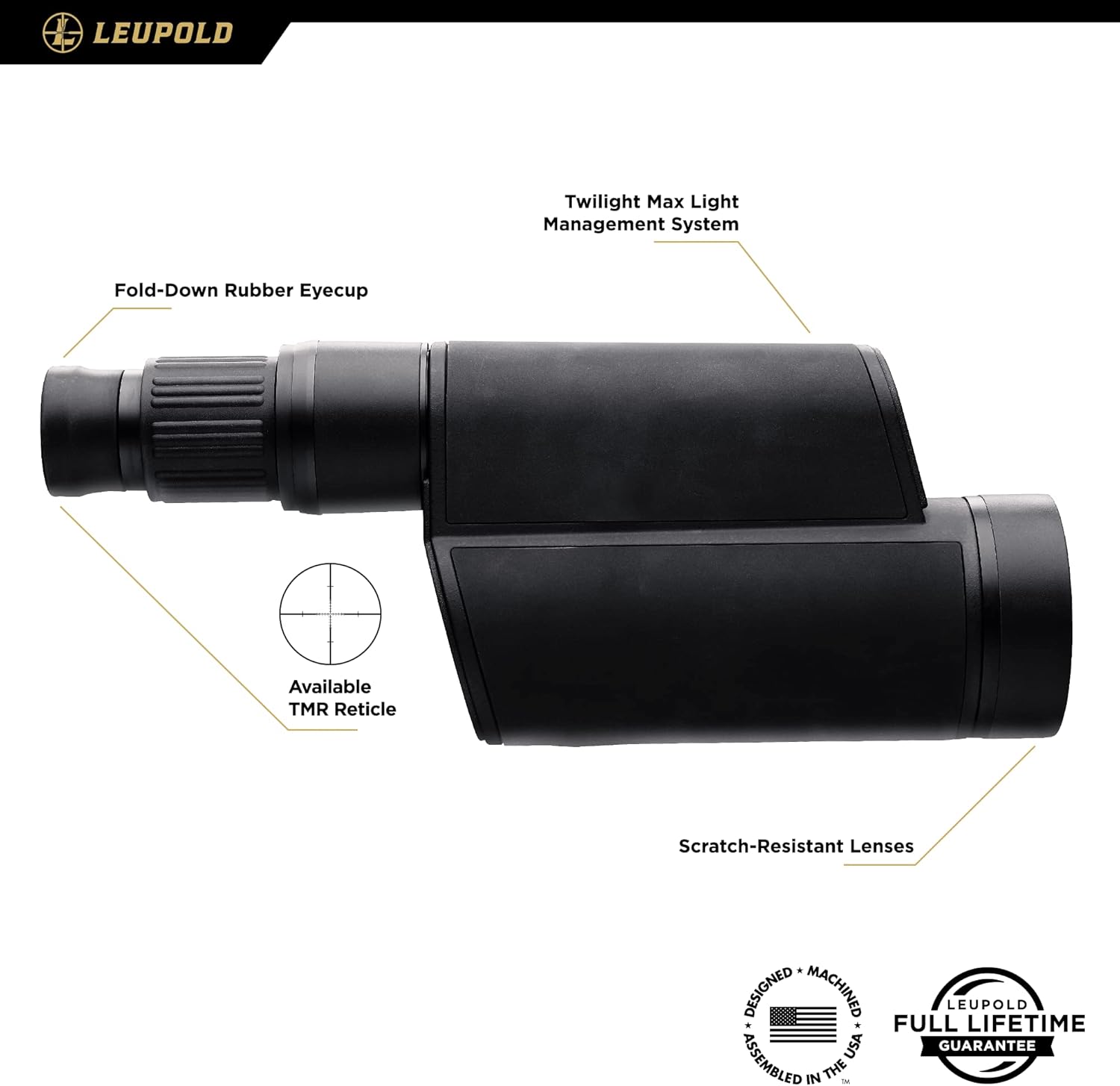Leupold Mark 4 12-40x60mm Spotting Scope, TMR Reticle