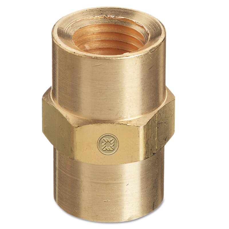 Western Enterprises BF-4HP Pipe Thread Couplings, Adapter, 3,000 PSIG, Brass, 1/4" (NPT), Female/female Connection
