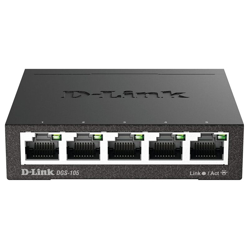 D-Link Gigabit Unmanaged Metal Fan-Free Desktop/Wall-Mount Switch