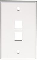 Leviton Quickport Wallplate, Single Gang, 2-Port, 41080-2WP, White 1 Count (Pack of 1) 2-Port