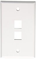 Leviton Quickport Wallplate, Single Gang, 2-Port, 41080-2WP, White 1 Count (Pack of 1) 2-Port