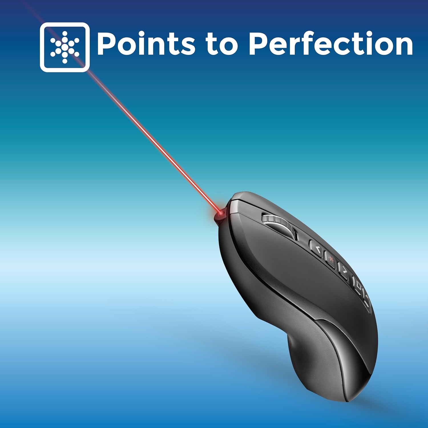 iMouse P40 Wireless Multifunctional Presenter Mouse, 2.4 GHz Frequency/100 ft Wireless Range, Left/Right, Black