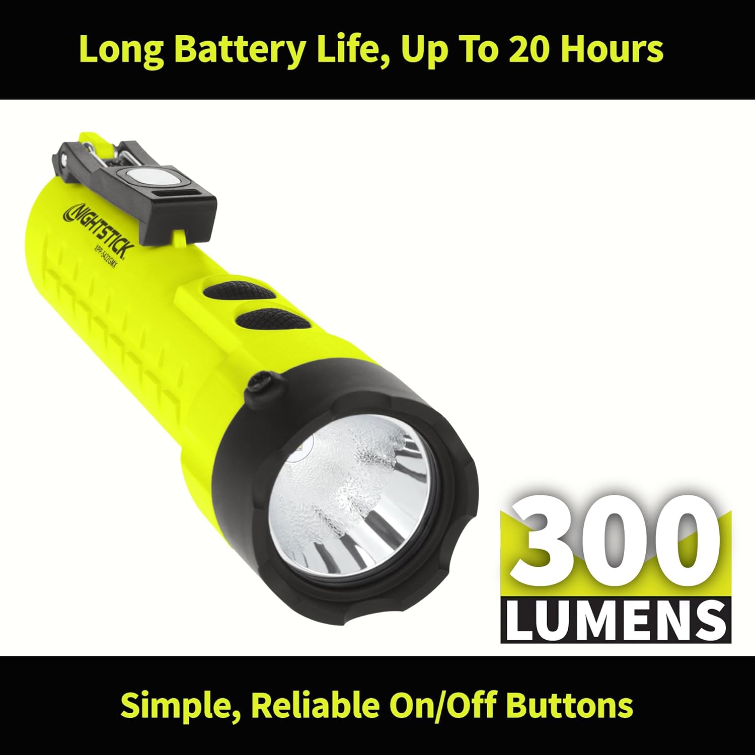 Nightstick XPP-5422GMX X-Series Intrinsically Safe Dual-Light Flashlight with Dual Magnets, Green/Black