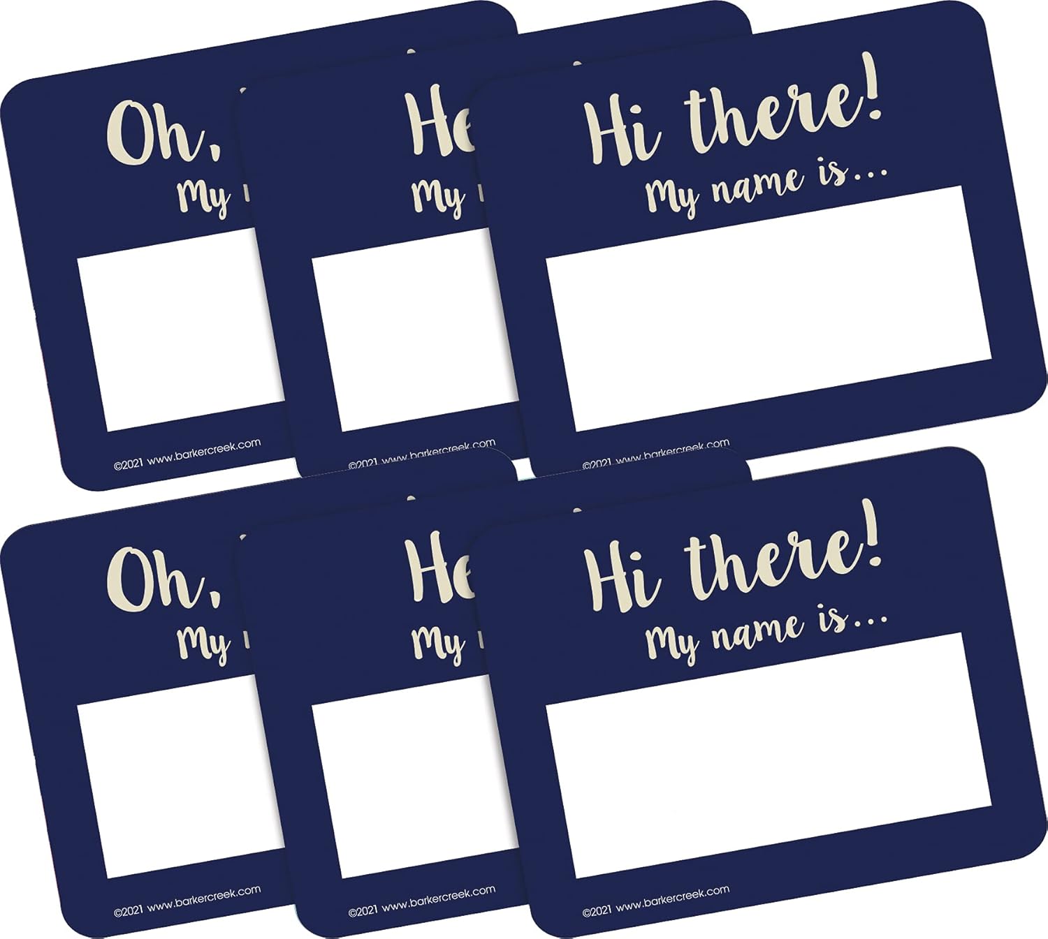 Barker Creek Oh Hello! Name Badges & Self-Adhesive Labels 2-Pack, Multi-Purpose Name Tags, Gift Tags, Labels, and More! 3.5" x 2.75", 90 per Pkg, (4323)