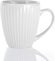 Elama Elle 12 Piece Round Porcelain Mug Set in White