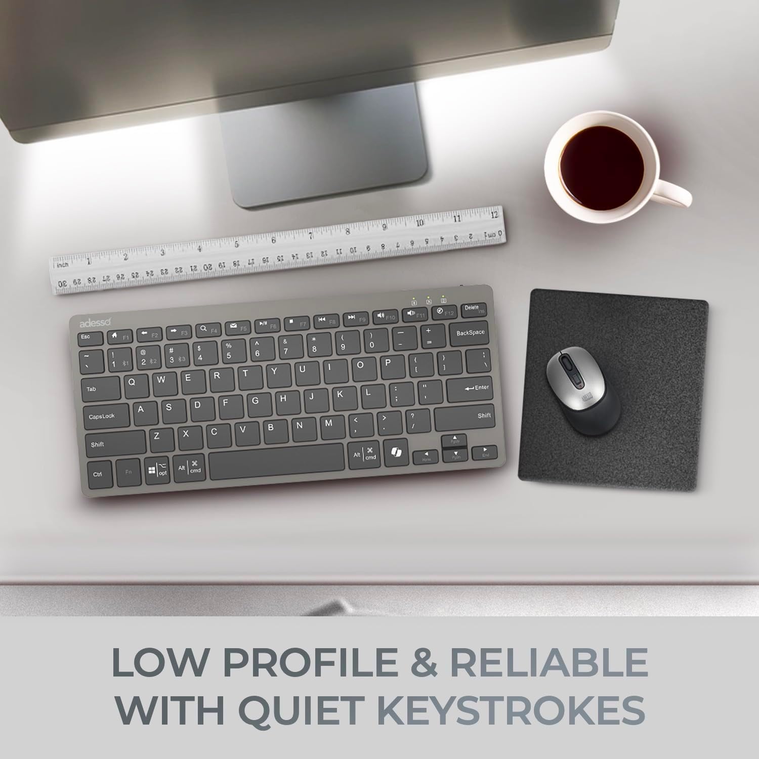 EasyTouch 7000 Multi OS Multi-Device Bluetooth Scissor Switch Keyboard with Copilot AI Hotkey - Wireless, Rechargeable