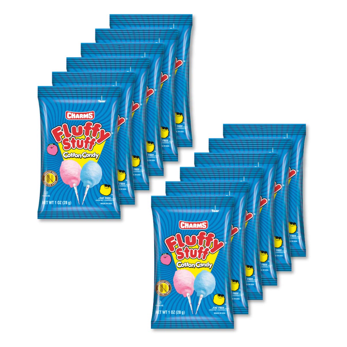 Fluffy Stuff Cotton Candy - Pink and Blue Fresh Spun Floss Sugar Retro Candy