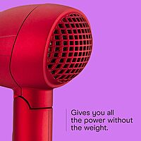Conair Mini Pro Travel Hair Dryer with Folding Handle - 1200W Tourmaline Ceramic (Red)