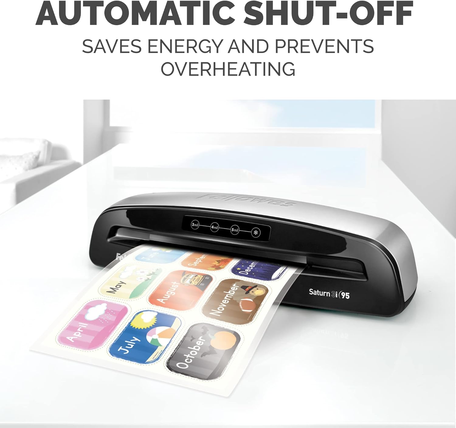 Fellowes Saturn 3i 95 Thermal Laminator Machine for Home or Office with Pouch Starter Kit, 9.5 inch, Fast Warm-Up