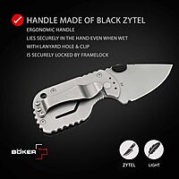 Böker Plus Subcom 2.0 Black - knife with Zytel handle scales - with D2 blade - with clip