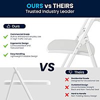 Flash Furniture HERCULES Series 500 lb. Capacity Heavy Duty Plastic Folding Chair with Built-in Ganging Brackets