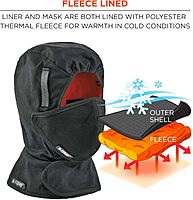 Ergodyne - 16871 Winter Hard Hat Liner with Cotton Mouthpiece, N-Ferno 6871, black, kit