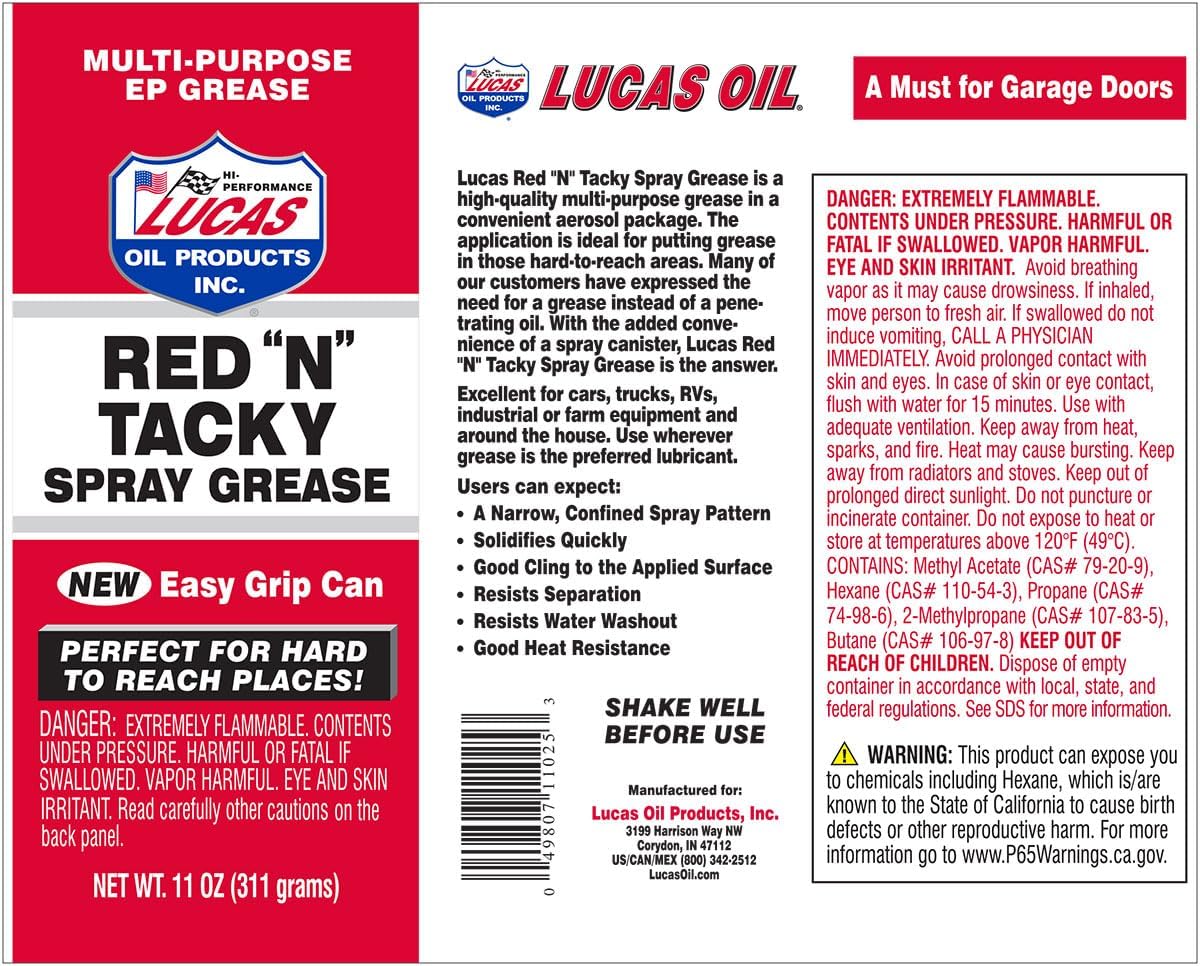Lucas Oil Red 'N' Tacky Grease