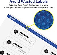 Avery Glossy Clear Rectangle Labels, Sure Feed Technology, 1-1/3" x 4"