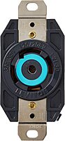 Leviton 30 Amp, 120/208 Volt- 3PY, Flush Mounting Locking Receptacle, Industrial Grade, Grounding, V-0-Max, 2810, Black