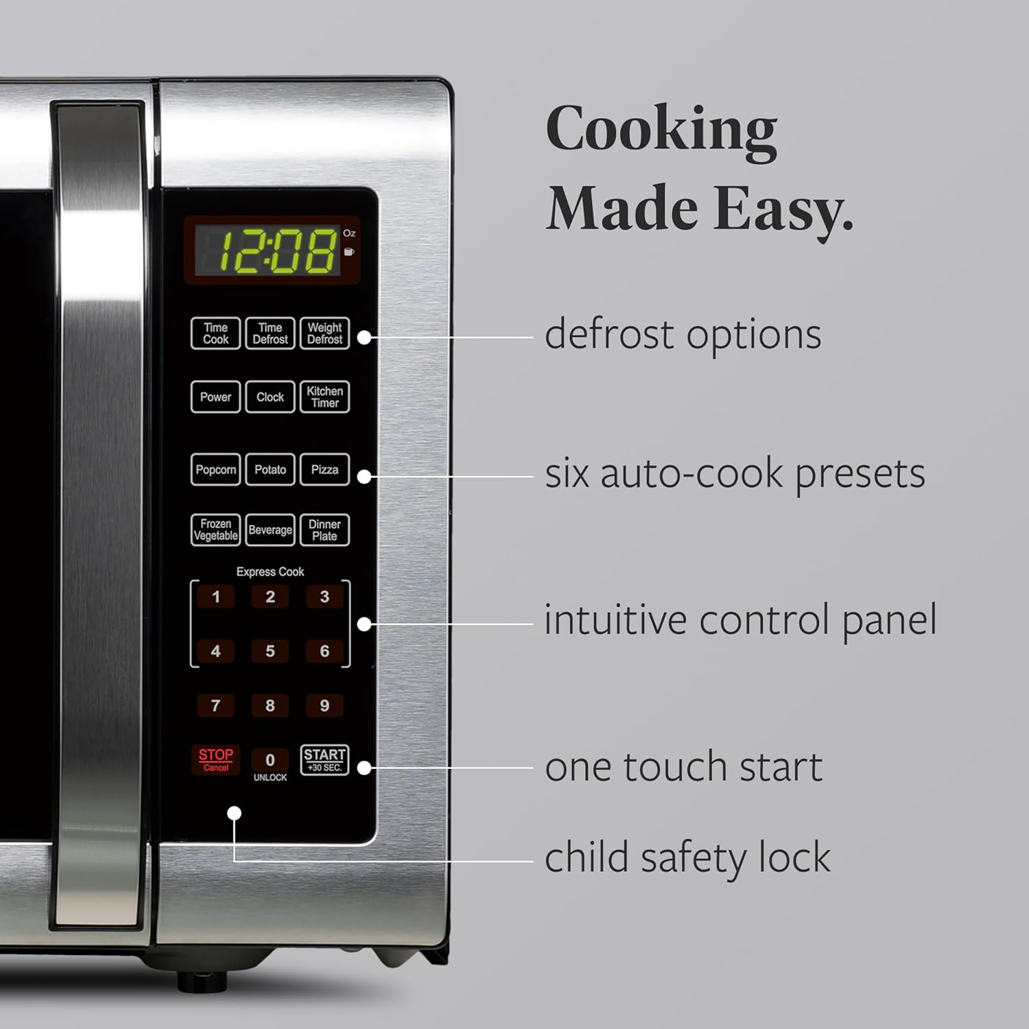 Farberware 1.6 Cu. Ft. Countertop Microwave Oven – 1100 Watts Power, Auto Cook Settings, Defrost