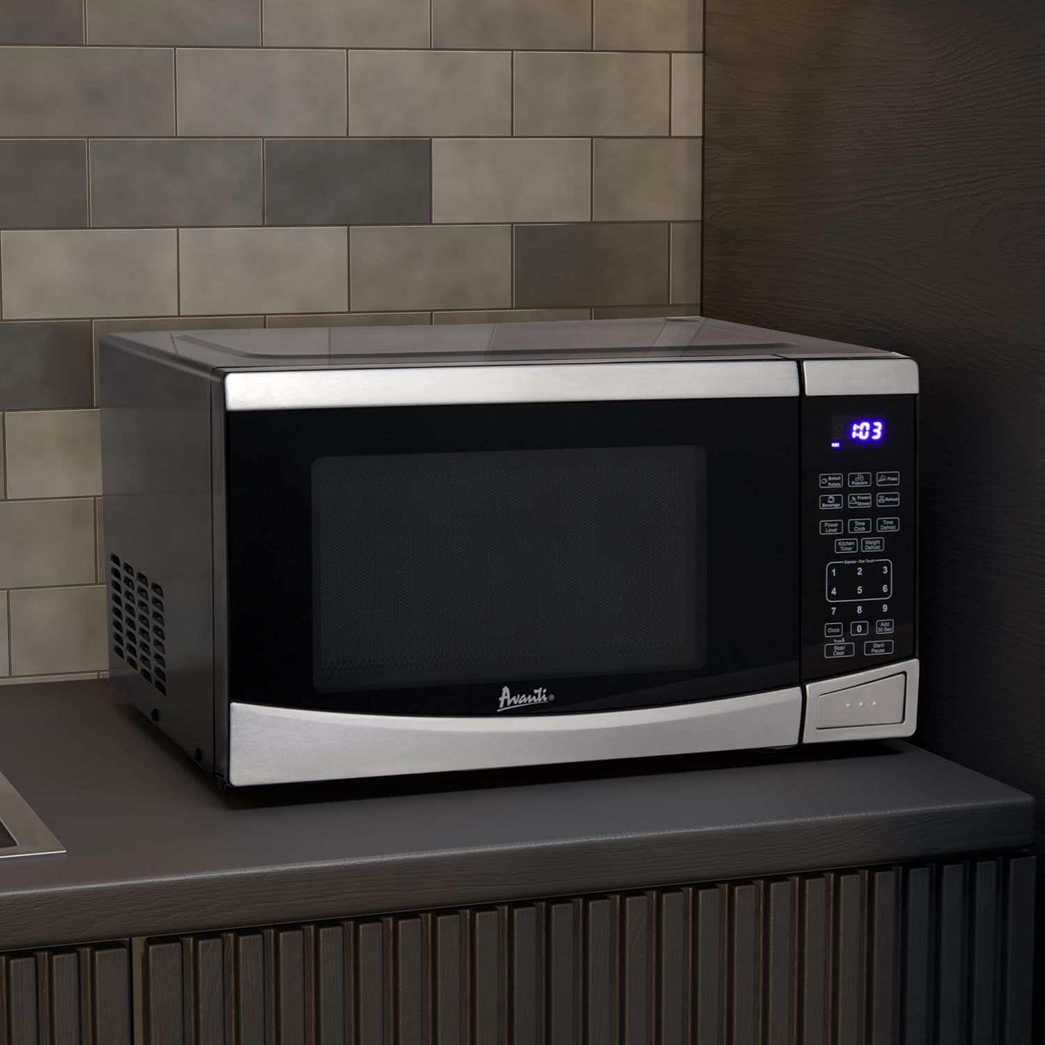 Avanti MT09V3S Microwave Oven 900-Watts Compact with 10 Power Levels and 6 Pre Cooking Settings, Speed Defrost