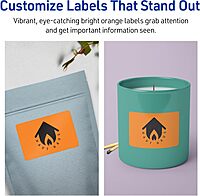 Avery Printable Rectangle Labels, Sure Feed Technology, 2" x 3.75", Bright Orange, Print-to-The-Edge, Laser/Inkjet Printable