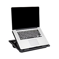 Mind Reader Lap Desk Laptop Stand, Bed Tray, Collapsible, Cushion, Portable, Dorm, Plastic, 14.75"L x 11"W x 7.3"H, Black 1 Pack Black