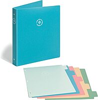 U BRANDS U-Eco 1" Poly Binder + 5 Tab Divider Set, Letter Size, Two Pockets