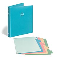 U BRANDS U-Eco 1" Poly Binder + 5 Tab Divider Set, Letter Size, Two Pockets