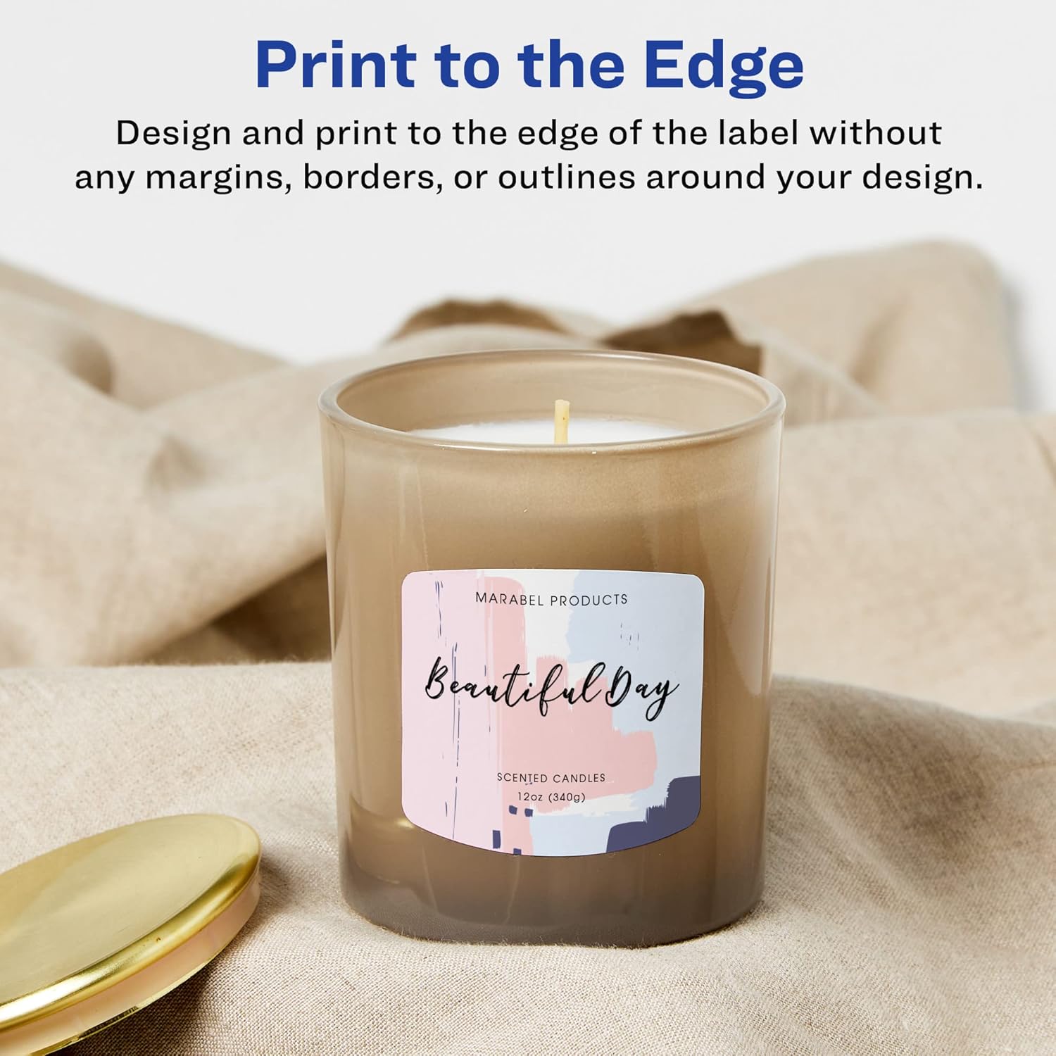 Avery Matte White Arched Square Labels, Sure Feed Technology, 2" x 2-3/16", Print-to-the-Edge, Permanent Adhesive