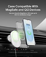 Belkin MagSafe-Compatible Wireless Car Charger with 15W Fast Charging, Powerful Magnetic Vent Holder for iPhone 16, 15, 14
